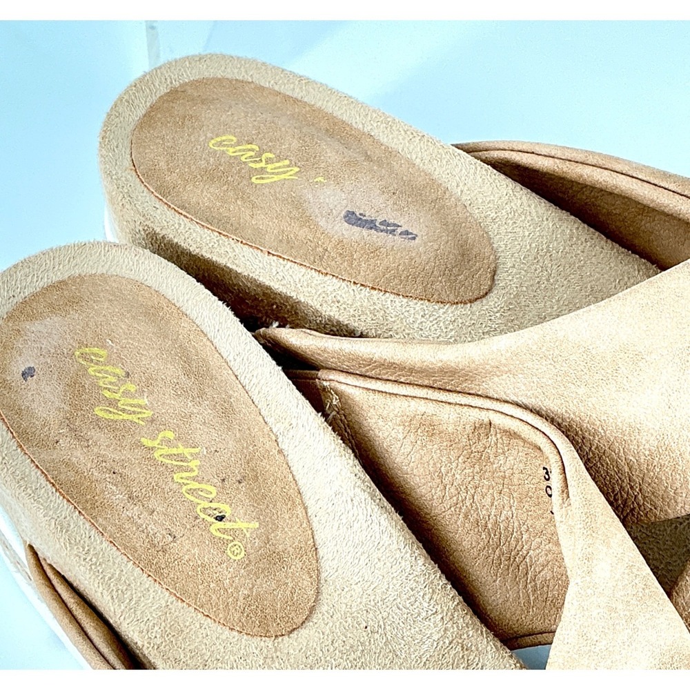 Easy Street Size 10 Tan Faux Suede Twist Knot Espadrille Wedge Sandals - Picture 14 of 14